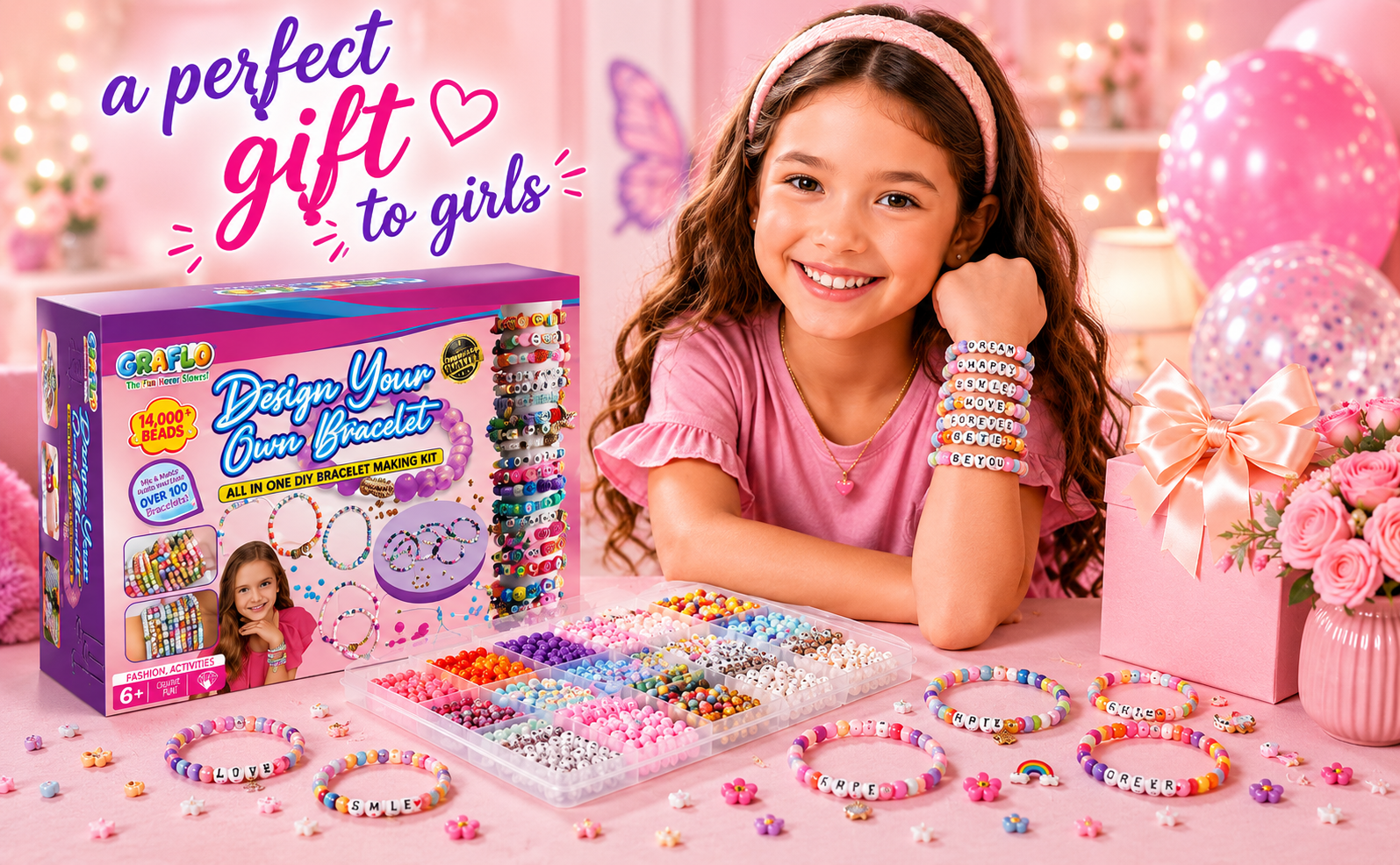Ultimate Bracelet Making Kit for Girls - 14,000 Colorful Beads, DIY Jewelry Set (Ages 6+) - feature 4