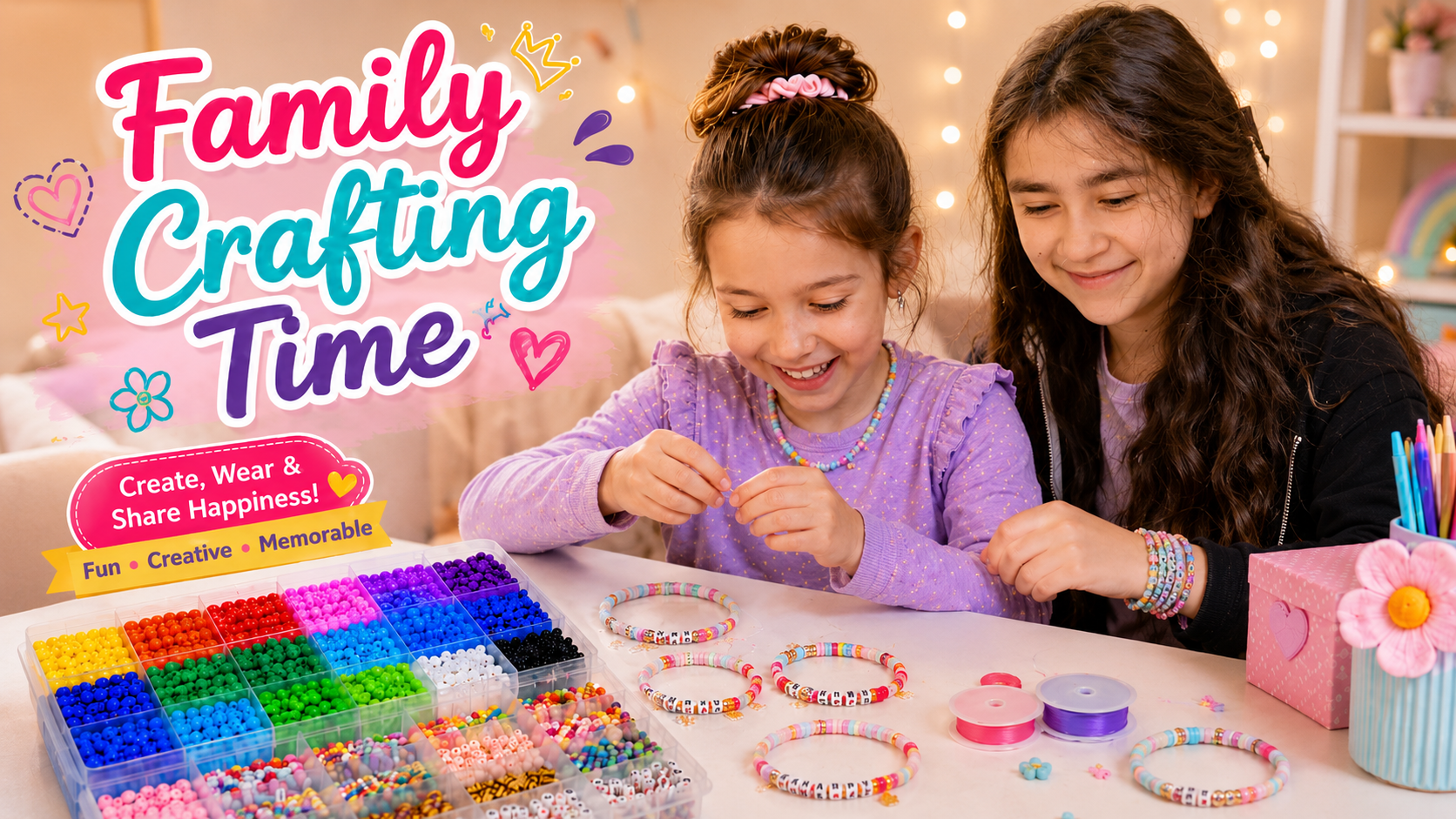 Ultimate Bracelet Making Kit for Girls - 14,000 Colorful Beads, DIY Jewelry Set (Ages 6+) - feature 5
