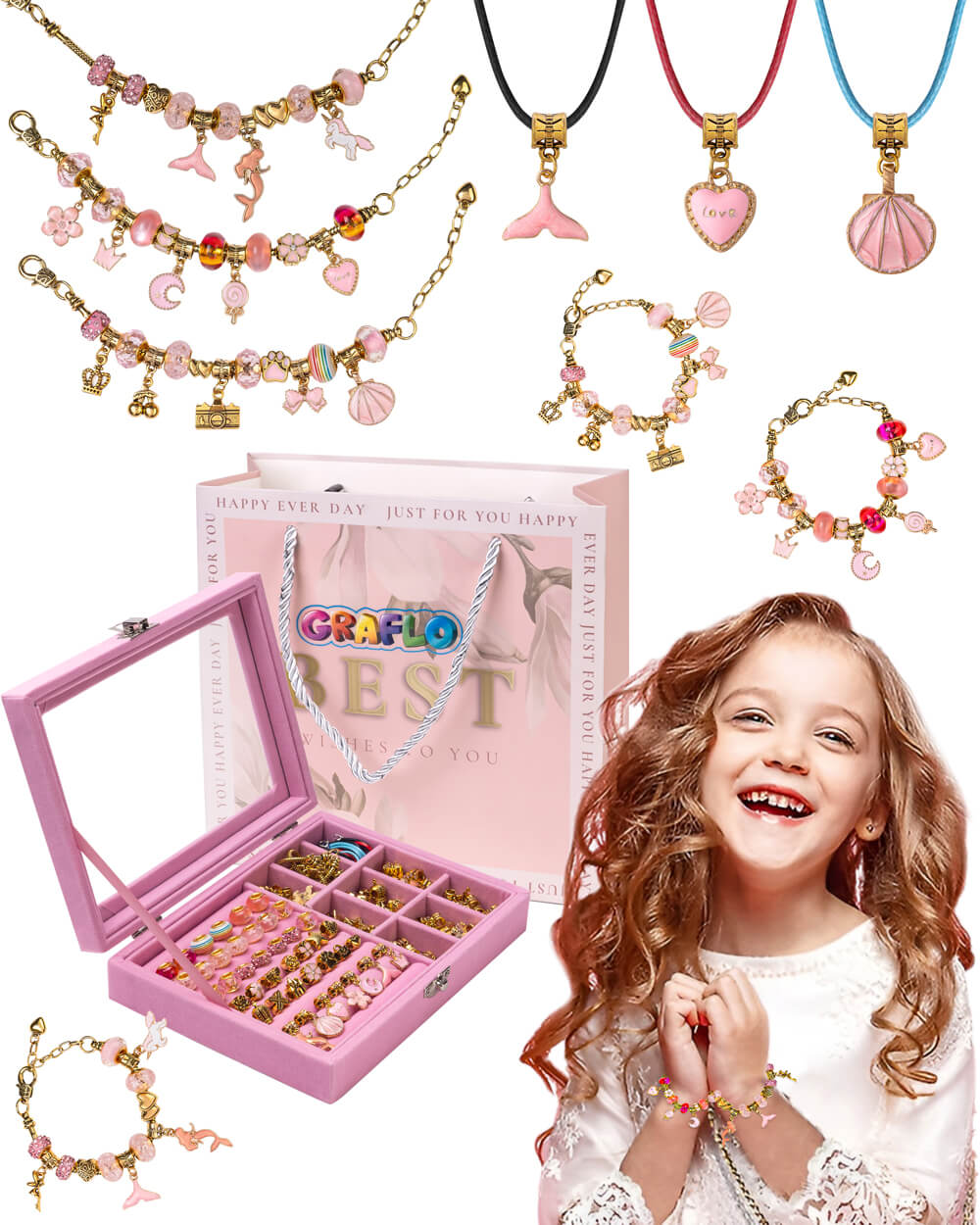Magical Bracelet Making Kit for Girls - 66-Piece Jewelry Set | Ages 8-12 Years — view 18