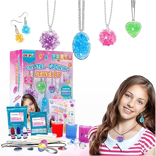 GRAFLO Crystal Glowing Jewelry Kit, for 8-12 Years Old