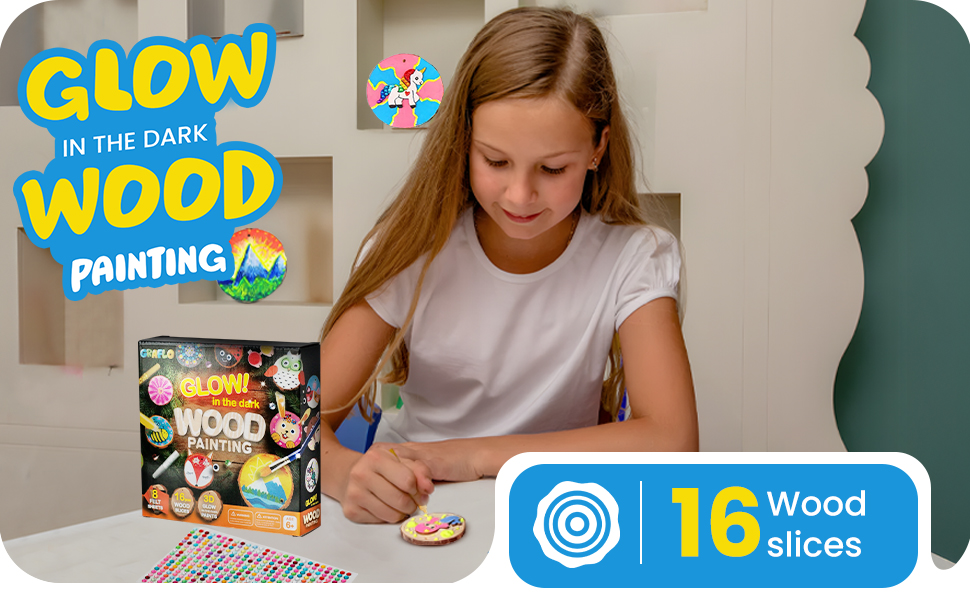 Ultimate Wooden Painting Kit for Kids – Glow-in-the-Dark Arts & Crafts ...