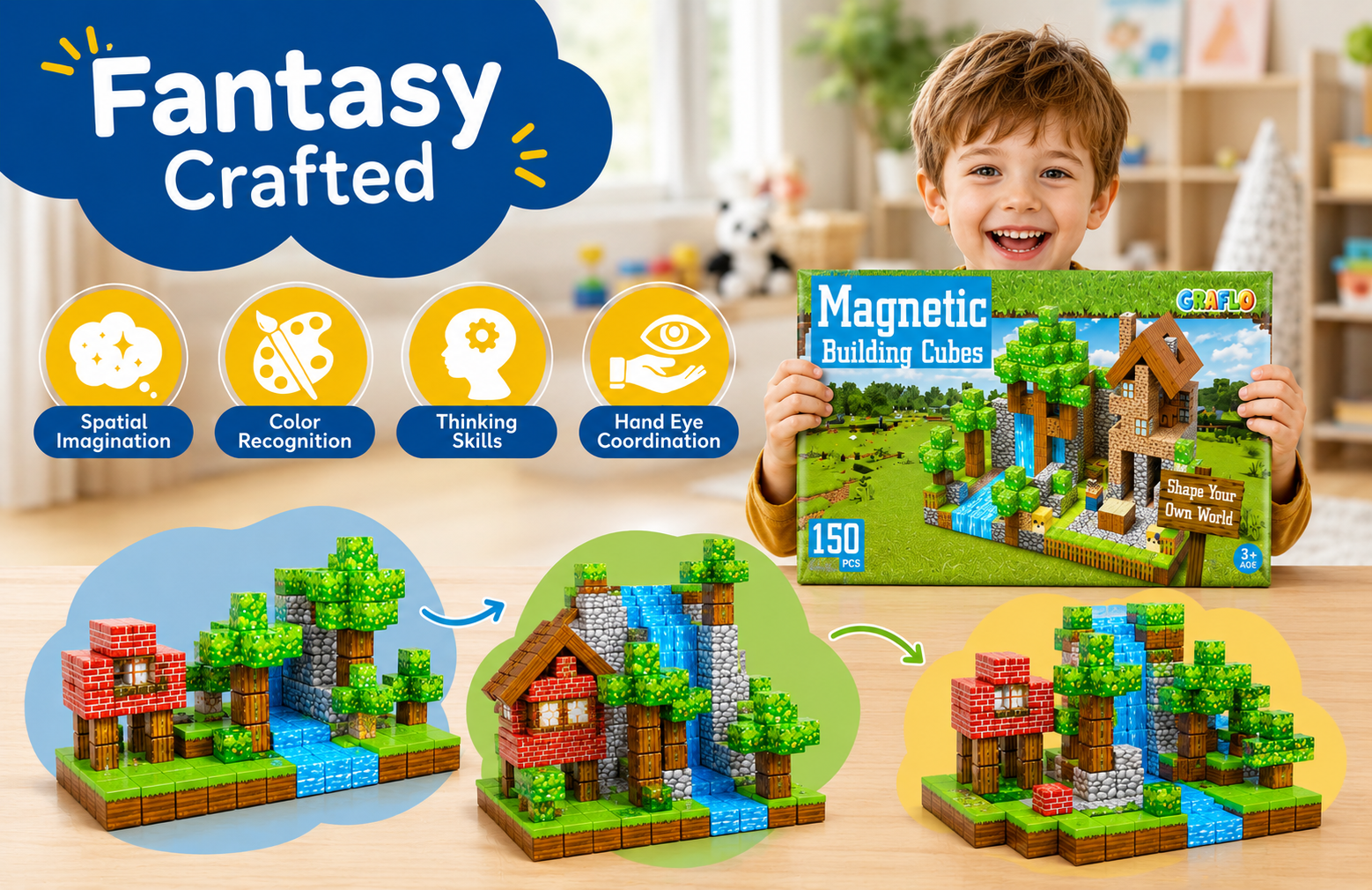 GRAFLO Magnetic Blocks (150 PCS) - feature 1