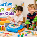 Creative toys for 5 year olds with blocks, art supplies, puzzles, and pretend play toys