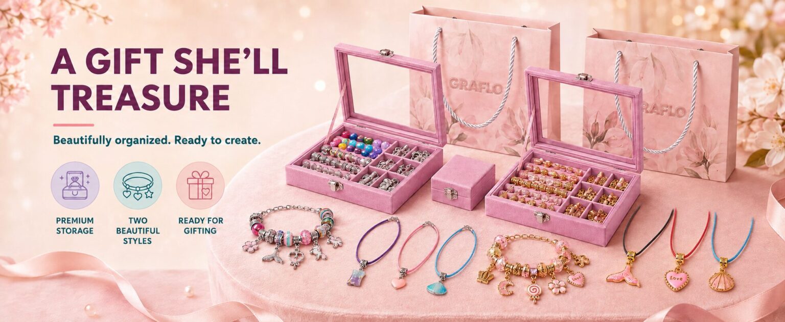 A gift she'll treasure: both jewellery boxes with gift bags, highlighting premium storage, two styles and ready-for-gifting packaging