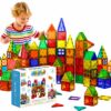 Magnetic Tiles Set for Kids - 110pcs STEM Toy (Ages 3-10)